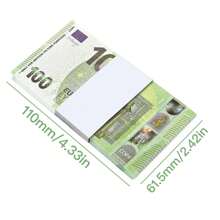 100 piezas 11*6cm Fajos falsos de 100 €, 100 piezas 14*8cm Fajos grandes de 100 €, 20 piezas 3*1.2cm Mini fajos de 100 €, mejores réplicas/simulacros de moneda para videos musicales, fiesta de viaje, fotos de fiesta de cumpleaños, fotografía de cine, bromas a familiares y amigos, billetes falsos de 100 € que parecen reales, juegos y juguetes para fiestas