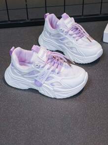 儿童时尚、舒适、易搭配、休闲、透气运动鞋，四季皆宜 - 紫色 - 查看 3