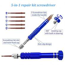 3 Pieces Portable Home Repair Tool Kit, 5-In-1 Multi-Function Mini Screwdriver Set (T6 Torx, T5, 1.5, -2.0, Star 0.8) And 3-In-1 Keychain Screwdriver Set, Suitable For Phones, Glasses, Electronics, Watches, Laptops, Jewelry