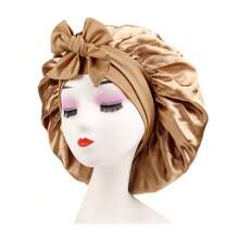 Silky Satin Sleep Bonnet For Women With Adjustable Bow Ties - Luxurious Hair Protection Cap For Curly/Natural Hair, Multi-Color Options, Soft Nighttime Hair Care Essential,Bonnet,Shower Cap,Hair Products And Accessories For Barber Salon Beauty Travel Essentials
