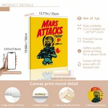 1pc Unframed Canvas Poster, Vintage Art, The Martians Are Coming! Movie Posters, Classic 90s Vintage Wall Movie Art Print Photos, Bedroom Living Room Hallway, Wall Art, Wall Decor, Winter Decor, Room Decor Ideal Gift, Posters, Wall Art, Room Decoration Stuff,Modern, Quotes Gifts Birthday Graduation