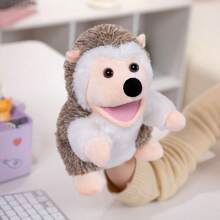 Juguete de peluche suave y lavable de 25 cm/9.84 pulgadas con forma de animales de la jungla, títere de mano para el juego de roles de niños con león, canguro, elefante, jirafa, cerdo, mono, con boca abierta como accesorios de actuación, muñeco de peluche que ofrece a los niños un gran títere de dedo