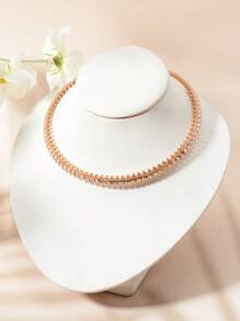 Women's Necklace Choker Collar Chain Sweet Design Accessories - Gold - View 3