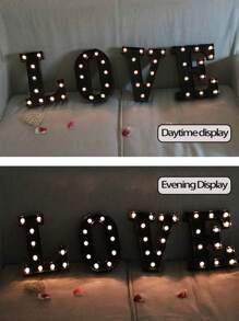 1pc 21.8cm/8.58in Holiday Party Lighting, Christmas Decor Light, Outdoor LED Light, Digits 0-9, Letters A-Z, Christmas Decor Digit Light, Holiday Accessories, Wedding Birthday Party Supplies, Room Scene Decoration - Black - View 11