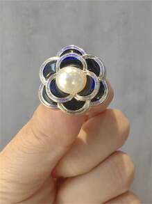 1 件圣诞节新款韩式简约仿珍珠黑丝带蝴蝶结鞋配饰，仿珍珠蝴蝶结包包装饰 DIY 配饰