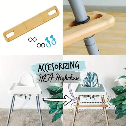 1 st fotstöd i bambu för Antilop barnstol, med justerbara remmar