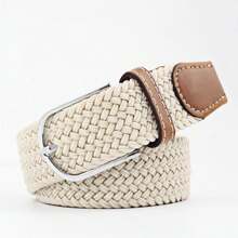 1pc 26-Color 3-Size Elastic Woven Belt (Width 3.3CM, Length 107-130CM), Fashion Sports Belt For Men