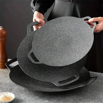 360° Even Heating, Easy Clean Design, Best Choice For Camping, Picnic And Home BBQ, Suitable For Induction Cooktop And Gas Stove, Thick Non-Stick Coating, Even Heat Distribution, Suitable For Home And Outdoor Grilling, Korean BBQ Plate - Ideal For Healthy Grilling