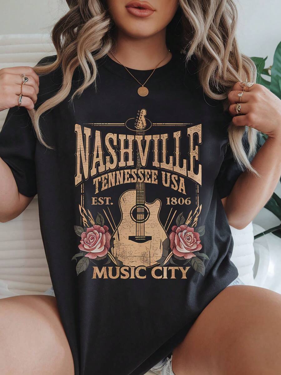 Howell This Women's T-Shirt Is Casual And Versatile. It Features A Musical Style And Is Suitable For Summer. It Is Comfortable And Elastic