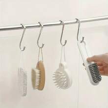 2 peças de cabides duplos em forma de S de aço inoxidável, ganchos multifuncionais sem perfuração e sem danos, ganchos portáteis sem danos para portas de armários, cabides de roupas fáceis de instalar e sem danos, adequados para cozinha, quarto, dormitório, banheiro, porta, guarda-roupa, sapateira, suprimentos domésticos casuais necessários