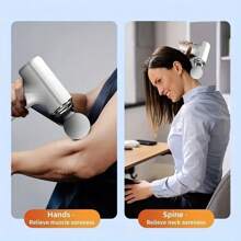 A Portable Electric Fascia Massage Gun, 4 Replaceable Massage Heads, 6-Speed Mode Adjustment, Deep Tissue Impact Muscles, Relieve Muscle Tension, For Body, Back And Neck Massage - 薄荷綠 - 查看 7