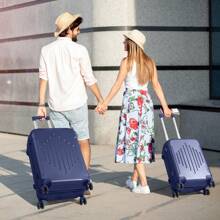 SUNROAD 3pièces avec protections d'angle Valise de voyage , 20/24/28 pouces, coque rigide, roulettes pivotantes à 360 degrés, multifonctionnelle, grande capacité, légère, multicolore à la mode - 3 en 1 Marine - Voir 10