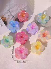 4 件/1 件渐变色花朵爪发夹，波西米亚风格海滩发饰，女士发夹发夹发夹发夹发夹，爪夹