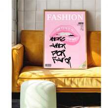 1 件墙面艺术复活节装饰，粉色时尚海报嘴唇杂志封面学院风少女 70 年代印花可爱公寓装饰奢华墙面艺术美学装饰宿舍房间，现代家居装饰，适用于客厅卧室，帆布画（无框架） - 彩色 - 查看 10