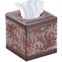 1 件纸巾盒，升级为 99% 兼容大尺寸，尺寸为 5.82 * 5.51 * 5.51 英寸，现代纸巾盒，皮革干纸巾盒，适用于浴室梳妆台、床头柜、餐桌和书桌。