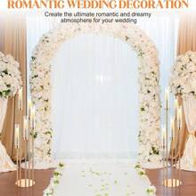 5-Head Candle Holder Set, Electroplated Wedding Aisle Candle Stand, Wedding Decoration For Hotel, Restaurant, Birthday Party, Home