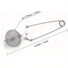 6 pièces/1 pièce Infuseur à thé en acier inoxydable avec manche, convient pour thé en vrac, filtre à boule de thé à maille fine, passoire à poudre pour le sucre de cuisson, le matcha, la poudre de cacao, tamis fin ménager Retour à l'école - Argent - Voir 5