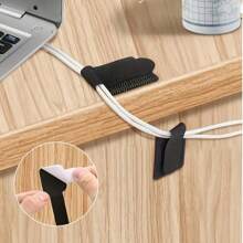 20 件尼龙线夹 - 黑色和白色，桌面数据线和电脑线整理器