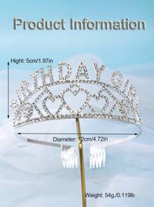 1pc Minimalist Headpiece Crown Design Hair Accessory, Elegant Princess Headband Headpiece, Stylish Crown Hair Adornment For Women, Suitable For Weddings, Galas, Birthday Parties, Photo Shoots - Alloy Diamond Crown, Events & Cosplay Accessories