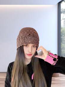 Handgemachte Strickmützen für Frauen, Japan-Stil, dünn für Frühling und Sommer, Cut Out - A - Übersicht 3