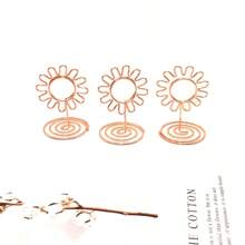 Soporte de tarjeta de visita de girasol para escritorio, estuche de tarjeta de crédito con diseño de dibujos animados en oro