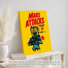 1pc Unframed Canvas Poster, Vintage Art, The Martians Are Coming! Movie Posters, Classic 90s Vintage Wall Movie Art Print Photos, Bedroom Living Room Hallway, Wall Art, Wall Decor, Winter Decor, Room Decor Ideal Gift, Posters, Wall Art, Room Decoration Stuff,Modern, Quotes Gifts Birthday Graduation