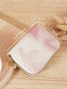 Fashionable Double Zipper Versatile Coin Wallet,Card Holder Multi-Card Card Organizer For Storage Credit Cards,Lightweight Minimalist,Fashion,Modern,Business,For Anniversary,For Christmas,On Valentine Day,For Birthday Gift,For Gift,For Lover For Women,For Girls,For Lady,For Female,Bag School Supplies For School Dorm Room & Back To School - Pink - View 7