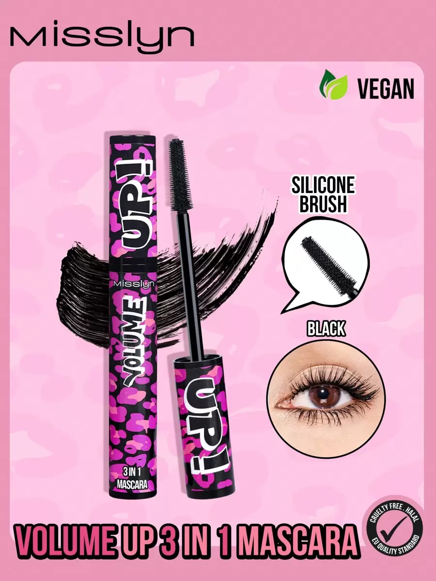MISSLYN-Volume Up 3 In 1 Mascara, Long-Lasting, Extending Eyelashes, Lightweight Formula, Tinted And Hair-Like Fibers, Transforming Thin Eyelashes Into Full Eyelashes, Washable Formula,Brand Beauty Makeup, Face Paint Cosmetic, For Women & Girls, Perfect For Winter, Ideal For Y2K, Fancy Fashion, Suitable For Birthday, Best Gift, Valentine's Day Gifts, Party Ready, New Year Gift, Best Color,Vegan & Cruelty-Free