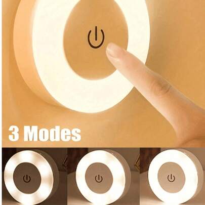 1入組LED觸控夜燈，適用於臥室、走廊、客廳、櫥櫃-暖/白光