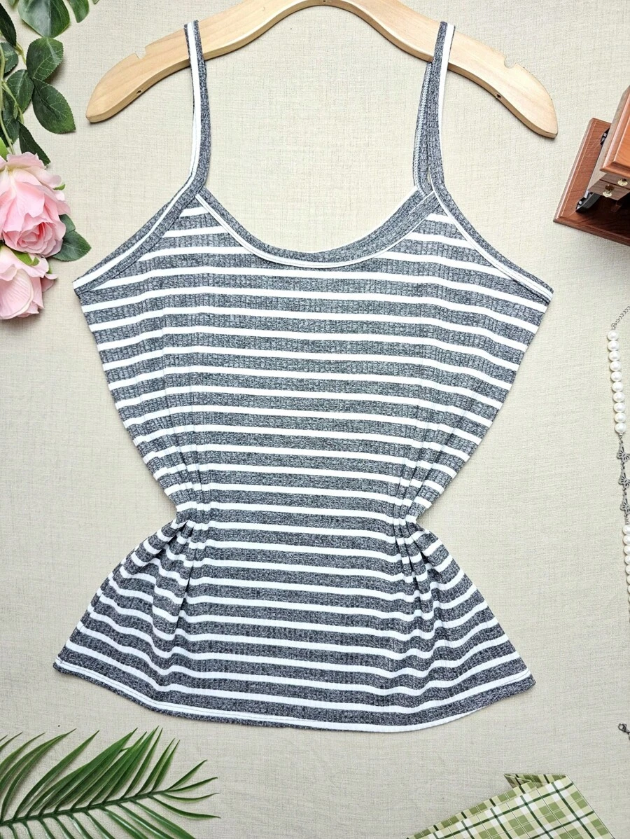 Simple Casual Regata Plus Size G1 Veste 48/50 - Gray Stripes One Piece - View 1
