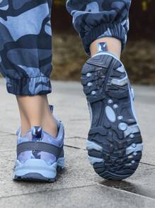Chłopięce wiosenne buty sportowe na świeżym powietrzu, niskie, zapinane na rzep, antypoślizgowe, turystyczne trampki dla dzieci - Jasnoniebieski - Zobacz 3