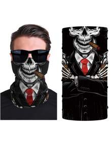 Outdoor Sports Skeleton Pattern Multifunctional Neck Gaiter, Face Mask, Headband - UV Protection, Breathable, Warm, Windproof, Suitable For Fishing, Cycling - Multicolor - View 3