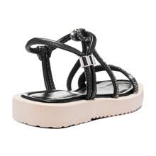 Girls' Sandals With Shiny Straps Comfortable And Light Original Offer - màu đen - Xem 2