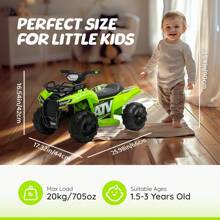 Forever Source ATV For Kids, 6V Battery Powered Toddler 4 Wheeler W/Music, Light, 1.2mph Max Speed, Kids ATV 4 Wheeler 18-36 Months, Green,Suitable For Holiday Gifts And Birthday Gifts - Green - View 5