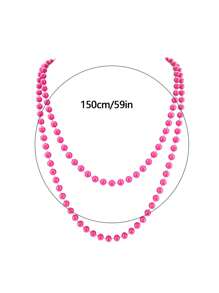 D EXCEED 1/2/4/5 PCS 1980s Long Neon Bead Nekalce For Women Neon Party Costume Accessories For Women Neon Artificial Bead Necklace Solid Color Bride Weddings Masquerade Festival Decorations Gifts