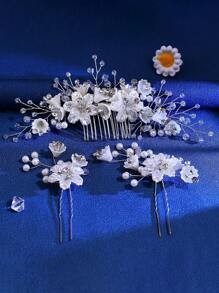 1 Set (2 Hair Sticks + 1 Hair Comb) Elegant & Charming Bridal Hair Accessories, Handmade Rhinestone Wedding Updo Hair Pins