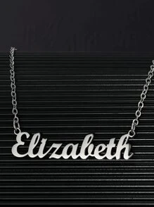 1pc Customized Name Necklace, Gold/Silver Stainless Steel Personalized Simple DIY Pendant Necklace, Suitable For Daily Wear, Party, Christmas, All Season Elegant And Hip-Hop Style - Gold - View 10