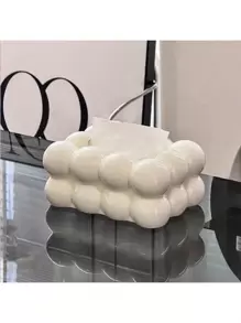 1pc Nordic Minimalist Tissue Box Cover Cute Novelty Tissue Dispenser For Office And Bathroom Vanity Home Decor For Home Kitchen Bedroom Living Room Dining Room, Home Decoration Accessories, Decorative Box, Women Wedding Gift, Summer Travel Holiday Festival Must-Have