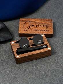 Conjunto de prendedor de gravata com abotoaduras personalizadas, acessórios de casamento personalizados para padrinhos, pai, conjunto de abotoaduras e prendedor de gravata de boas-vindas para casamento, presente para padrinho, presente de abotoaduras para padrinho, Natal e Dia dos Namorados, conjunto de joias, prendedor de gravata com abotoaduras personalizado para ele, durável, gravado, inoxidável, colorido, fofo, adorável, engraçado, kawaii, Y2K, elegante, unissex, casual, personalizado, único, personalizado, presentes ideais para ele, presentes ideais para ela, para ela, para namorado, namorada, família, amigos