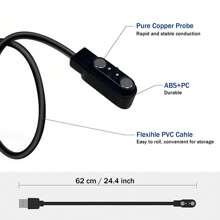 智能手表充电器 2 针磁性充电线快速 USB 充电器线兼容 EIGIIS 智能手表 KE3、KE5、EW5、S320B（2 件装，黑色&黑色）