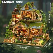 DIY Cottage, Hand-Assembled House Model - Creative 3D House Building, Suitable As A Birthday Gift For Adults And Teenagers, Exquisite Handmade Home Decoration - 森林探險(不含防塵罩) - 查看 1