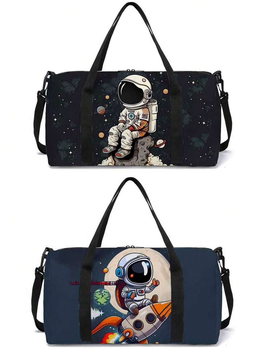 Astronaut Theme Travel Bag, Shoe Storage Bag, Football Storage Bag, Luggage Bag, Large Capacity Training Sports Shoulder Bag, Yoga Bag