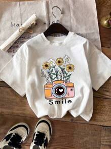 Women's Casual Short Sleeve Round Neck T-Shirt