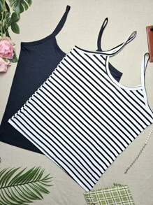 Simple Casual Regata Plus Size G1 Veste 48/50 - G1 Vest KIT2 Black + Stripe White - View 1