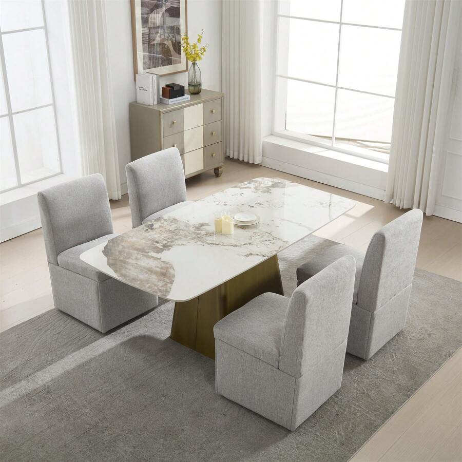 Esstisch und Stuhl Set, gepolsterte Esszimmerstühle 2 Stück drehbare Esszimmerstühle, Küchenrolle/Lagerung shu modern ï¿½white offizielle Halle ohne Unterstützung Stoffstühle, Lagerung Lagerung gepolsterte Esszimmerstühle