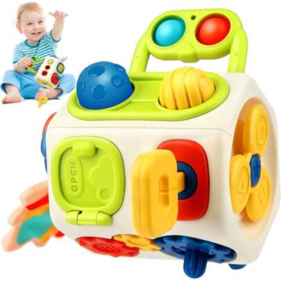 1pc Baby Busy Cube Montessori Sensory Toy, Develops Fine Motor Skills, Suitable For Early Education, Learning, Travel Activities - Cube For Daily Play And Entertainment, Gift For Newborn Baby Boy And Girl