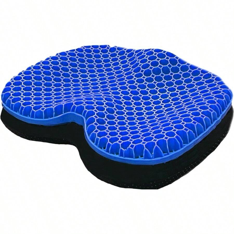Large Blue Gel Seat Cushion - Honeycomb Cooling Seat Cushion Back Support, Pressure Relief & Long Sitting - Non-Slip Cushion Traveling, Wheelchair, Car Seat, Office & Gaming Chair - Màu xanh lam - Xem 1