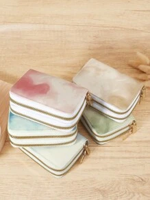 Fashionable Double Zipper Versatile Coin Wallet,Card Holder Multi-Card Card Organizer For Storage Credit Cards,Lightweight Minimalist,Fashion,Modern,Business,For Anniversary,For Christmas,On Valentine Day,For Birthday Gift,For Gift,For Lover For Women,For Girls,For Lady,For Female,Bag School Supplies For School Dorm Room & Back To School - Pink - View 2