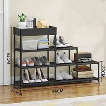 Estante organizador multiusos para zapatos y almacenamiento, diseño moderno - Blanco - Ver 2