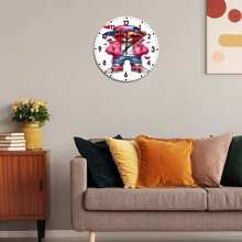 Wedding Stylish Teddy Bear, Battery-Operated Wall Clock, Cafe Decor, Bathroom Decor, Present Idea From Son - Mixed Colors - View 6